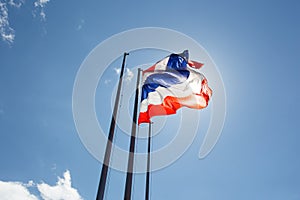 Thailand flag waving on the wind