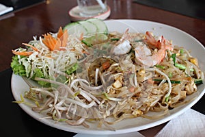 Thailand fried shrimp or PadThai shrimp photo