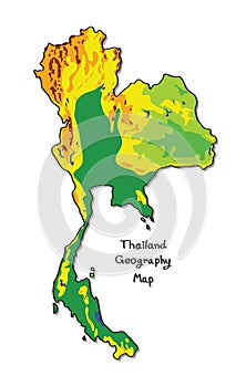 Thailand Geography Map vector isolated on white background with message.