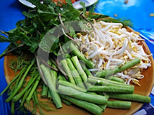 Thailand herbs for many kinds of vegetables. Famous Cuisine of Eastern Thailand