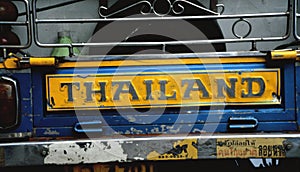 Tailandia etichetta sul consegna camion 