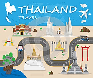 Thailand Landmark Global Travel And Journey Infographic