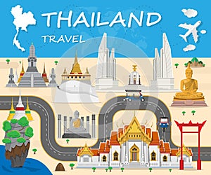 thailand Landmark Global Travel And Journey Infographic background. Vector Design Template.used for your advertisement, book, ban
