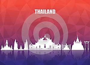 Thailand Landmark Global Travel And Journey paper background. Vector Design Template.used for your advertisement, book, banner, t