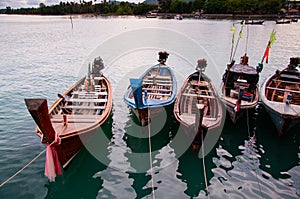 Thailand longtail fishing boat at Chalong bay. Phuket