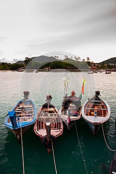 Thailand longtail fishing boat at Chalong bay. Phuket