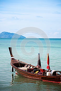 Thailand longtail fishing boat at Chalong bay. Phuket