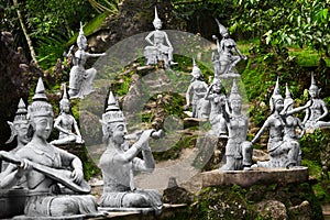 Thailand. Magic Secret Buddha Garden Statues In Samui. Travel, T