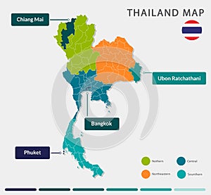 Thailand map design Infographic set