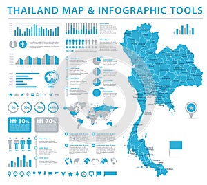 Thailand Map - Info Graphic Vector Illustration