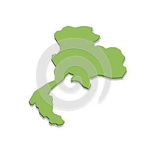 Thailand map isometric with white background isolated