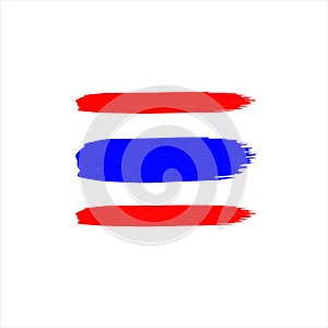 Thailand national flag brush paint on a white background