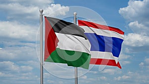 Thailand and Palestine two flags