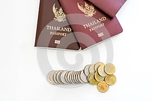 Thailand Passport and coin