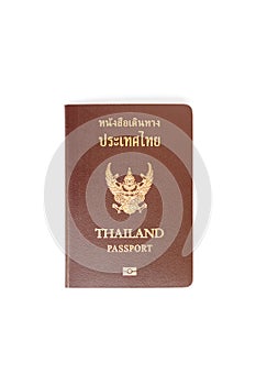 Thailand passport isolated on white