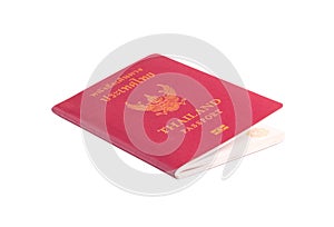 Thailand passport isolated on white background