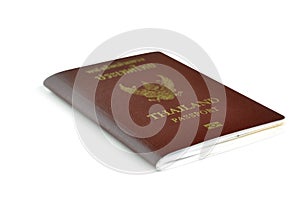 Thailand passport isolated on white background