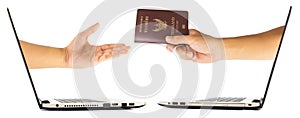 Thailand passport from laptop