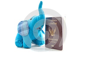 Thailand passport and silk elephant