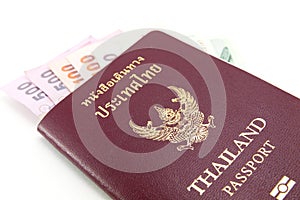 Thailand passport and Thai money