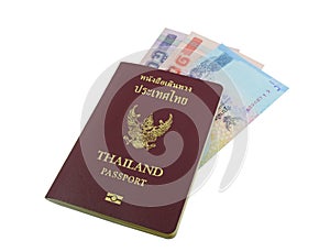 Thailand passport with Thai money