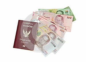 Thailand passport and Thai money savings