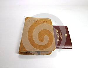 Thailand passport on white background