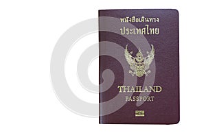 Thailand passport on white background with Clipping path