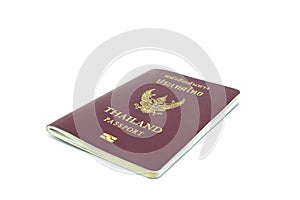 Thailand passport on white background isolated