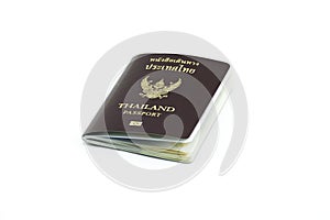 Thailand passport on white background. - (Isolated background)