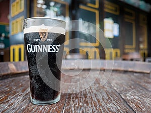 Thailand, Pattaya : Pint of beer served at Guinness Brewery on S