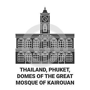 Thailand, Phuket, Domes Of The Great Mosque Of Kairouan travel landmark vector illustration