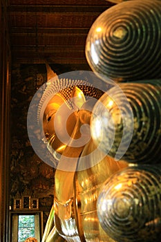 Thailand.Reclining Buddha statue in Thailand Buddha Temple Wat P