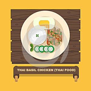 Thailand's national dishes,Thai Basil Chicken (Pad Kra Pao gai) photo