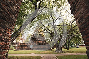 Thailand`s Temple - Old pagoda at Wat Yai Chai Mongkhon, Ayutthaya Historical Park, Thailand