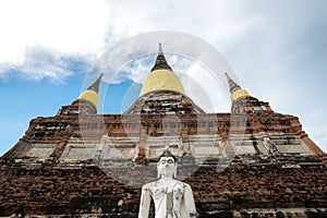 Thailand`s Temple - Old pagoda at Wat Yai Chai Mongkhon, Ayutthaya Historical Park, Thailand