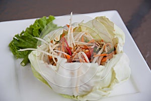 Thailand salad on the table