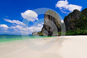 Thailand. Sea background, white sand, Raylay