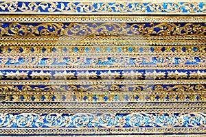 Thailand stripes art on Base pattern temple