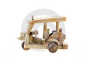 Thailand three wheel native taxi (Tuk Tuk) wood model