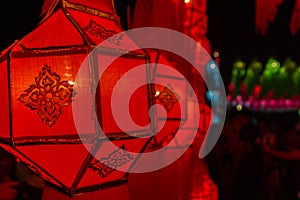 Thailand traditional decorating red paper lantern