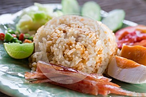 Thailand traditional food : fried rice with chili, pork and salt