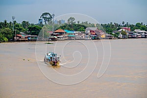 Thailand traditional riverside village near Bangkok