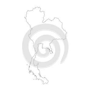 Thailand vector country map outline