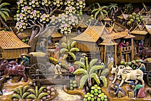 Thailand wood carving art