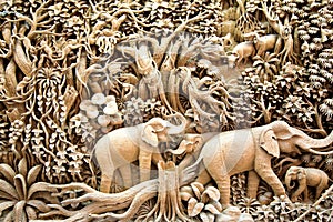 Thajsko dřevo řezba umění 