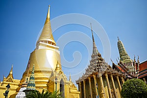 The golden stupa Phra Siratana Chedi in Thai photo