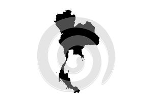 Thailandia State Map Vector silhouette photo