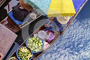 Thaka is genuine and charming view of a traditional Thai floating market.