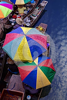 Thaka is genuine and charming view of a traditional Thai floating market.